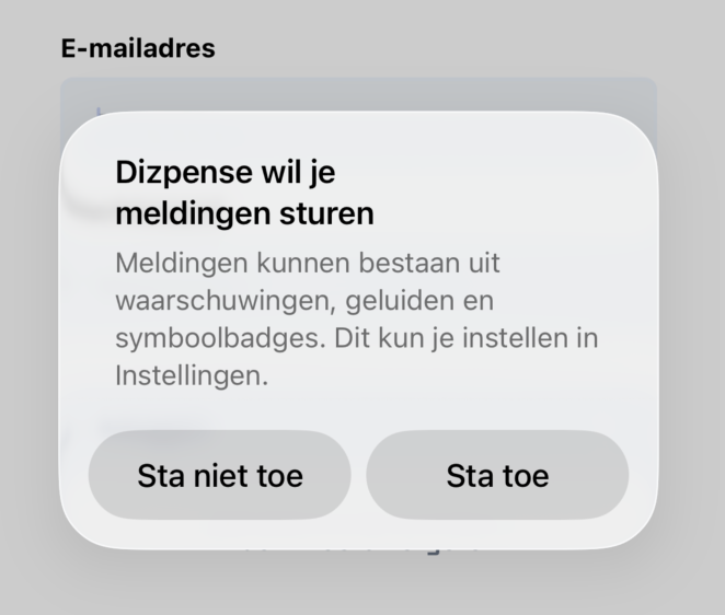 Meldingen accepteren iOS